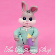 Fisher-Price Loving Family Hideaway Hollow Dollhouse Gray Baby Bunny in Green-The Dollhouse Shop