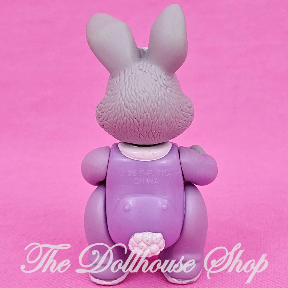 Fisher-Price Loving Family Hideaway Hollow Dollhouse Gray Baby Bunny in Purple-The Dollhouse Shop