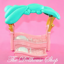 Fisher Price Loving Family Hideaway Hollow Dollhouse Pink Trundle Bed Canopy-The Dollhouse Shop