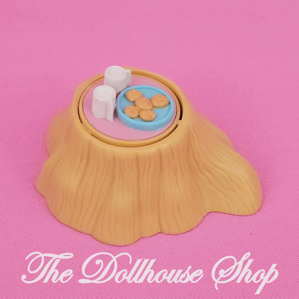 Fisher Price Loving Family Hideaway Hollow Treehouse Table Tree Stump Snacks-The Dollhouse Shop