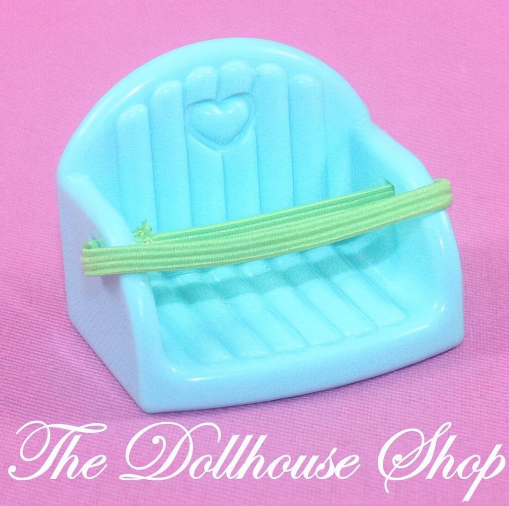 Fisher Price Loving Family Holiday Dollhouse Blue Baby Doll Booster Seat-The Dollhouse Shop