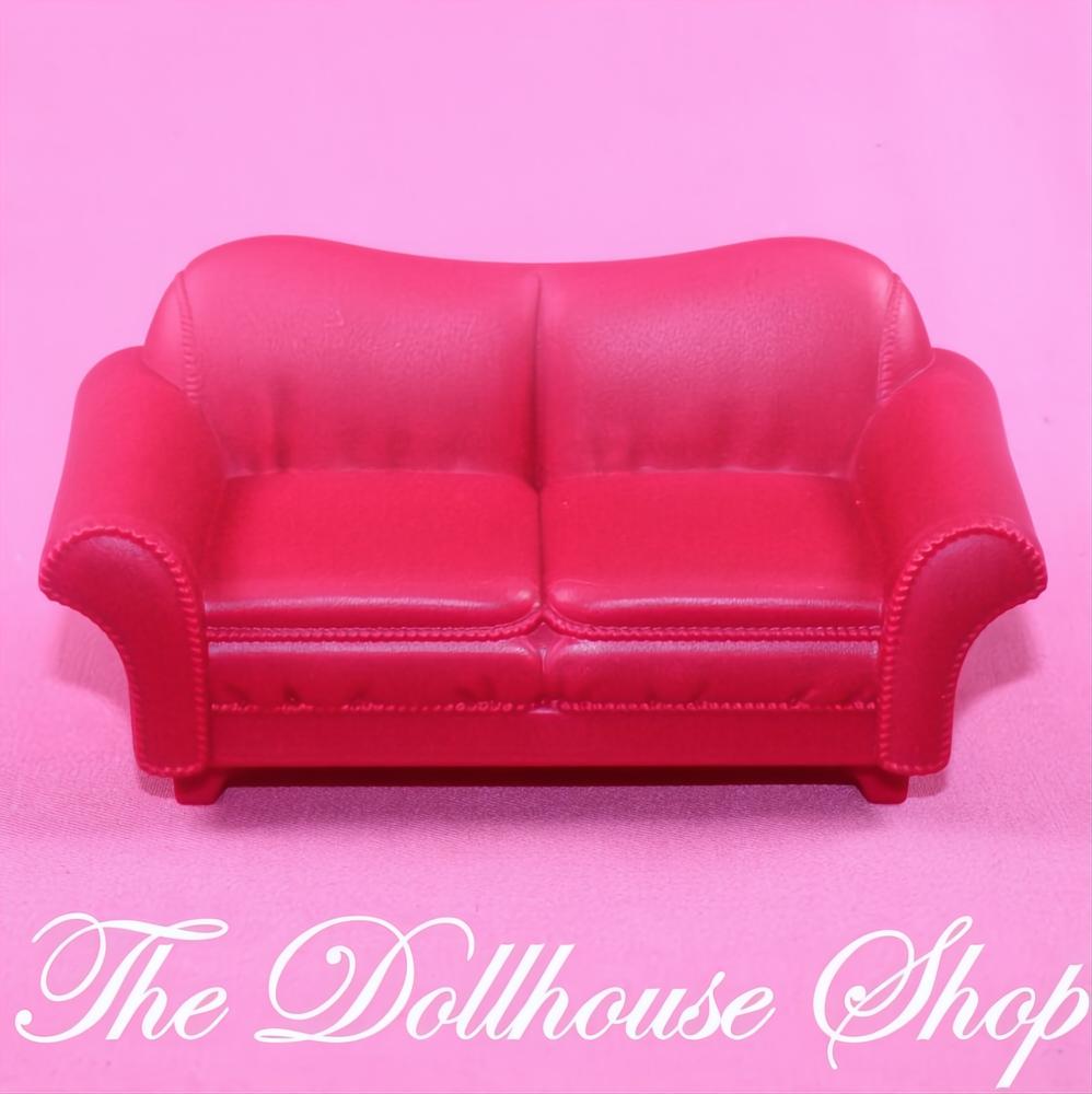 Fisher Price Loving Family Holiday Dollhouse Christmas Pink Sofa Loveseat-The Dollhouse Shop
