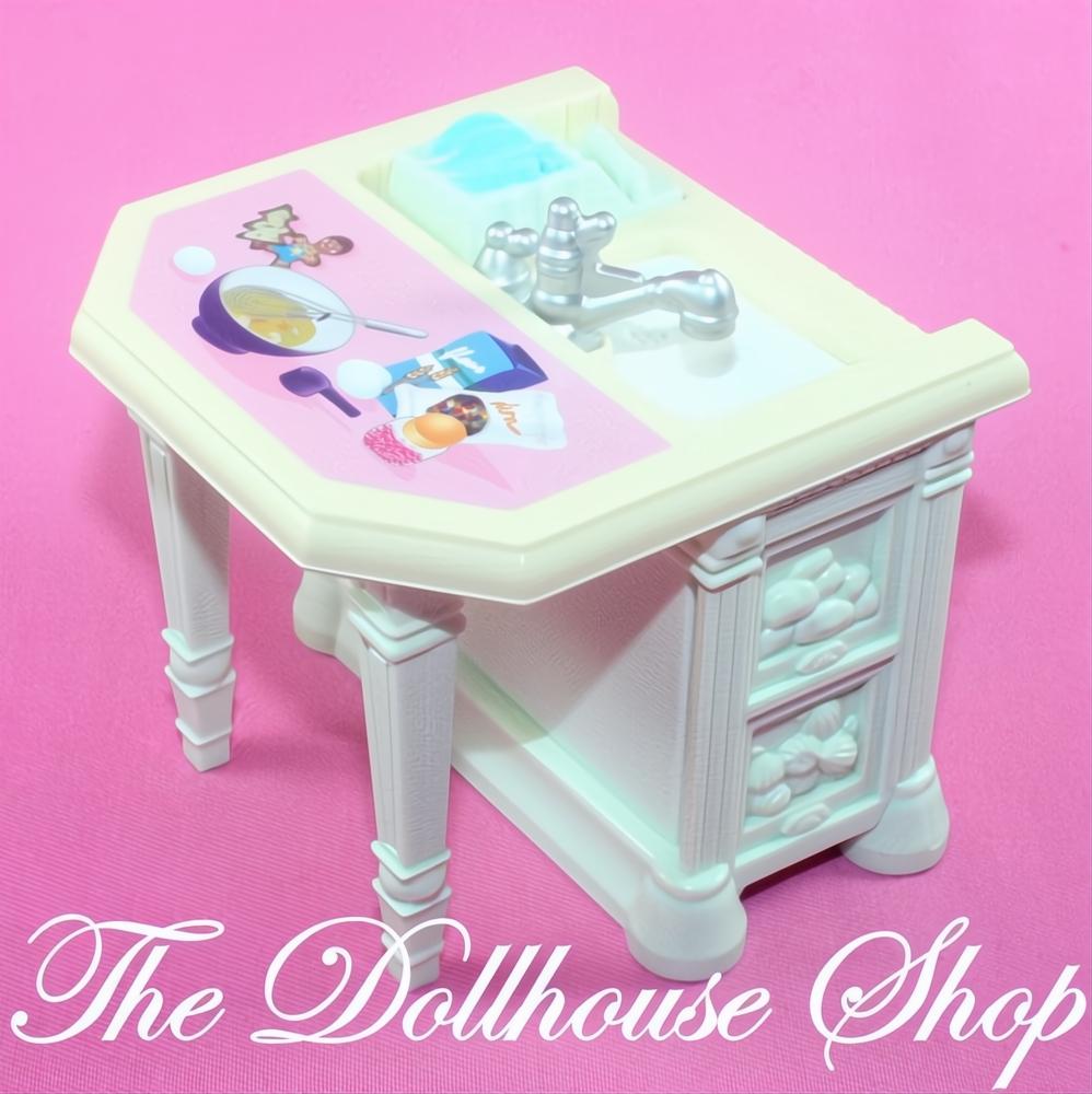 Fisher Price Loving Family Home Holidays Dollhouse Kitchen Sink Island Table-The Dollhouse Shop
