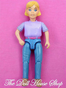 Fisher Price Loving Family Home Stable Dollhouse Blonde Girl Horse Rider Doll Purple-The Dollhouse Shop