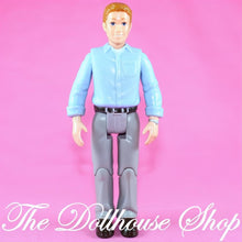 Fisher Price Loving Family Manor Dollhouse Father Dad Doll Blue shirt Gray Pants-The Dollhouse Shop