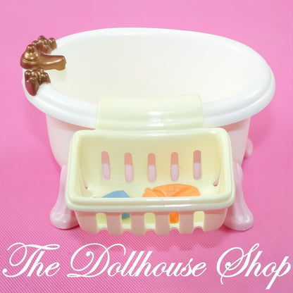 Fisher Price Loving Family New Addition Dollhouse Baby Doll Bath tub toy basket-The Dollhouse Shop