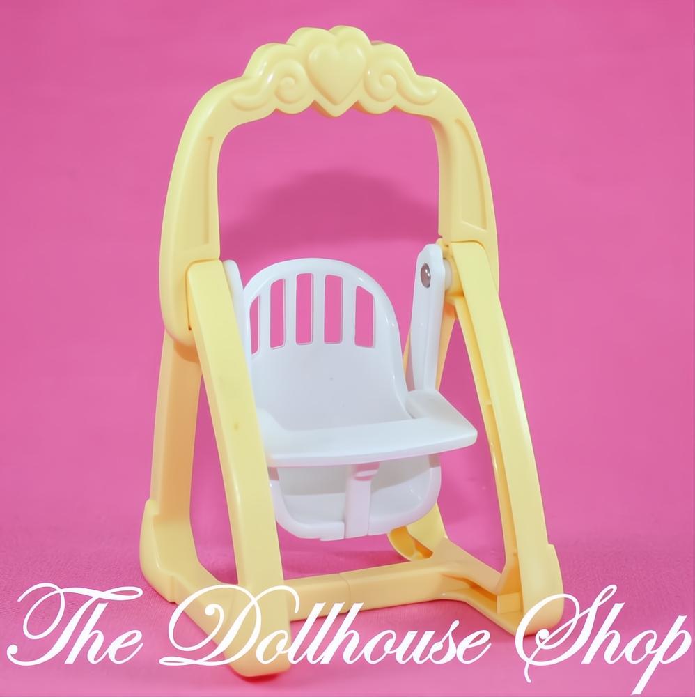 Fisher-Price Loving Family Sweet Sounds Dollhouse Yellow Baby Doll Swing-The Dollhouse Shop