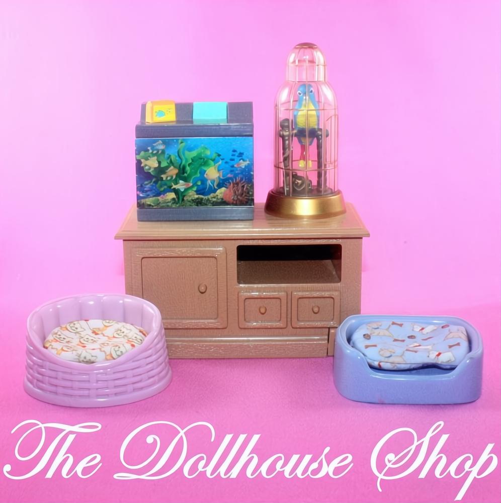 Fisher Price Loving Family Townhouse Dollhouse Pet Center Aquarium Bird Cat Dog-The Dollhouse Shop
