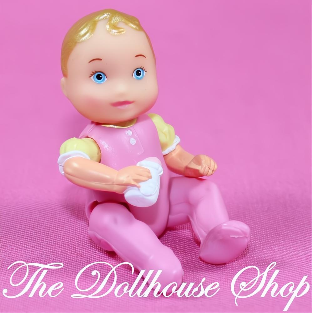 Fisher Price Loving Family Twin Time Dollhouse Blonde Pink Baby Girl Doll-The Dollhouse Shop