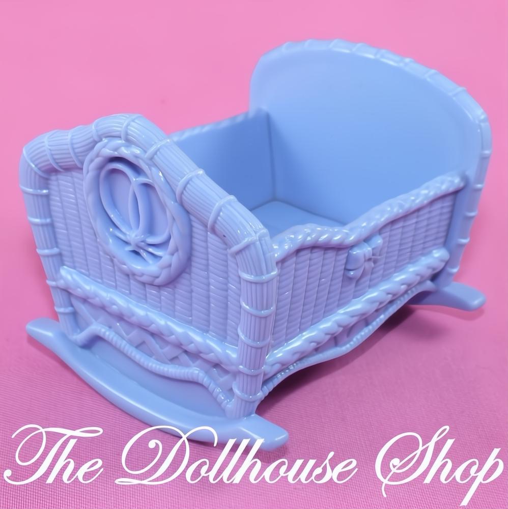 Fisher-Price Loving Family Twin Time Dollhouse Blue Baby Boy Doll Cradle Nursery-The Dollhouse Shop
