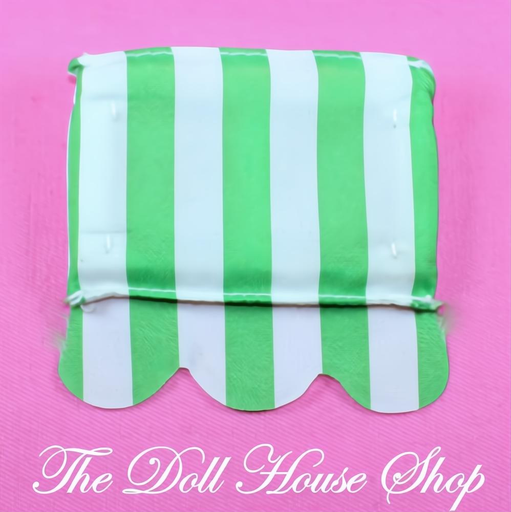 Fisher Price Loving Family Twin Time Dollhouse Green White Window Awning-The Dollhouse Shop