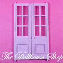 Fisher Price Loving Family Twin Time Dollhouse Replacement Purple Front Doors-The Dollhouse Shop