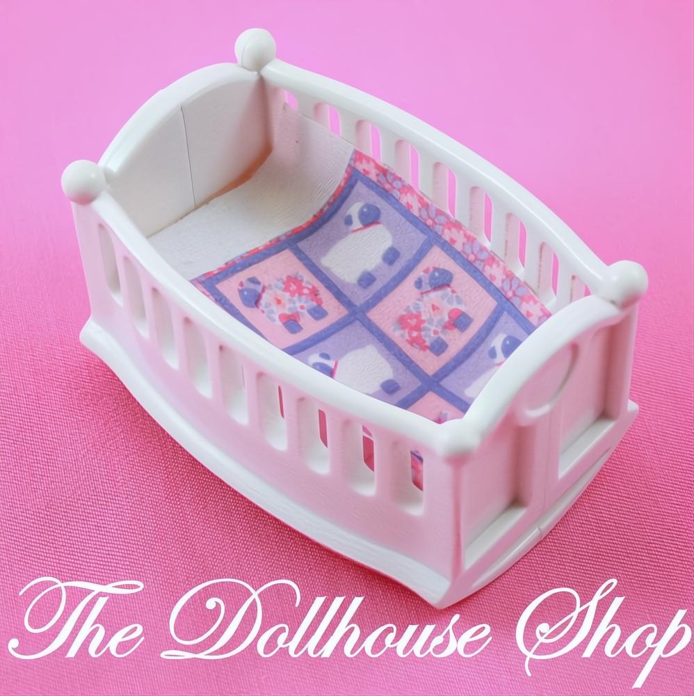 Fisher Price My First Dollhouse Nursery Baby's Room White Rocking Cradle Crib-The Dollhouse Shop