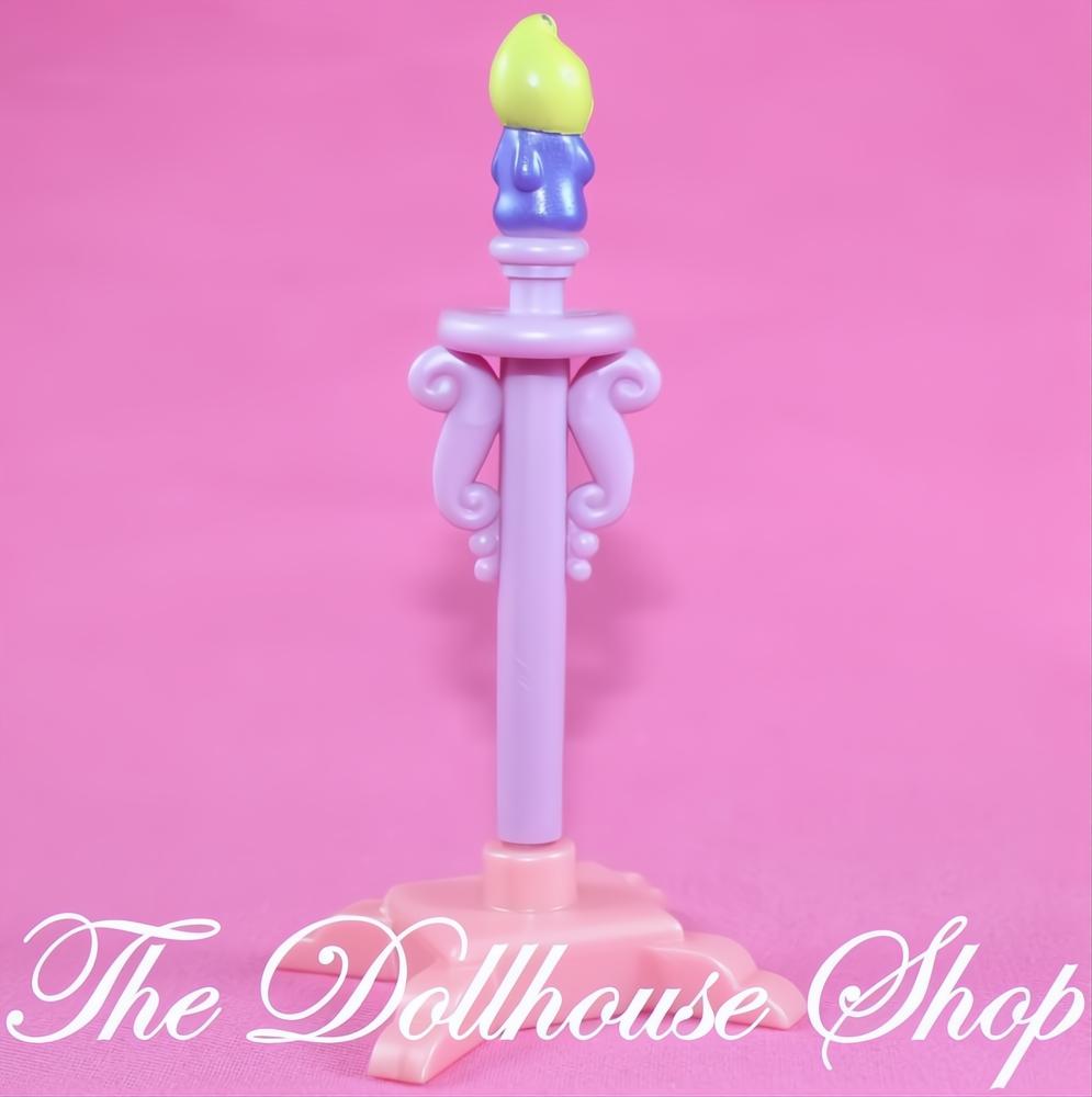 Fisher Price Once upon a Dream Castle Dollhouse Purple Candle Stick lamp-The Dollhouse Shop