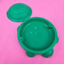 Little Tikes Dollhouse Miniature Green Turtle Sand box with lid cover-The Dollhouse Shop