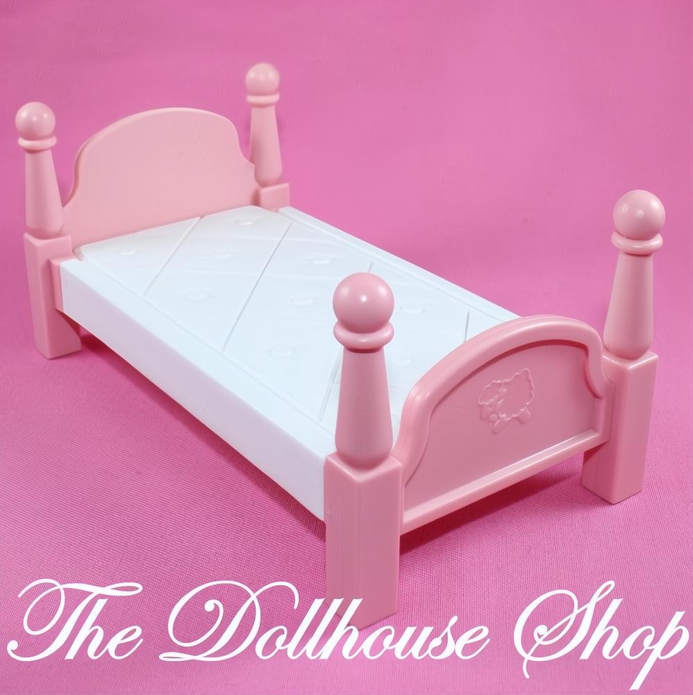 Little Tikes Grand Mansion Dollhouse Kids bedroom Pink White Doll Bed Twin-The Dollhouse Shop