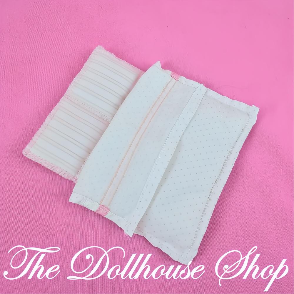 Little Tikes Grand Mansion Dollhouse parents Bedroom Bedding for Blue White double Bed-The Dollhouse Shop