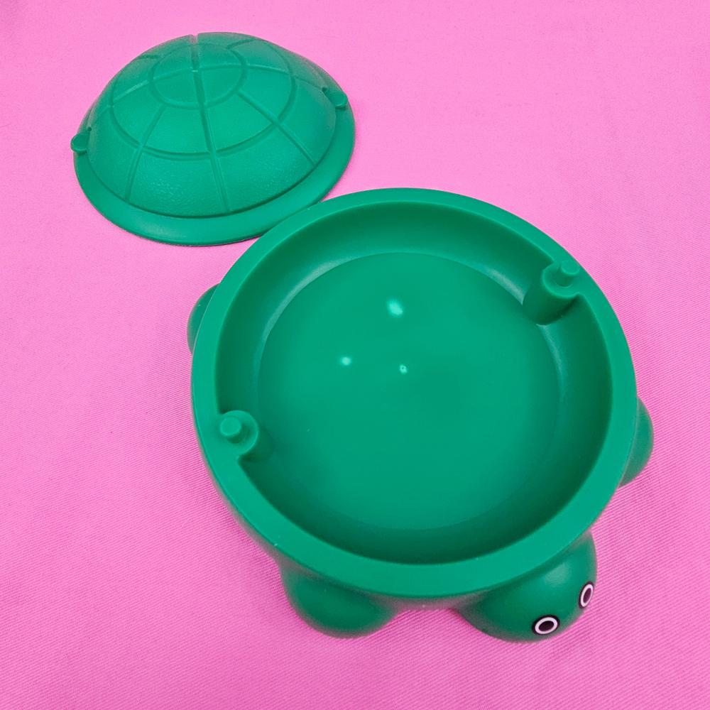 Little Tikes Place Dollhouse Miniatures Green Turtle Sand box with lid cover-The Dollhouse Shop