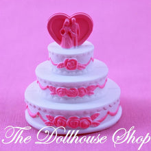 Mattel Barbie Dollhouse Pink White 3-Tier Wedding Cake Kitchen Food-The Dollhouse Shop