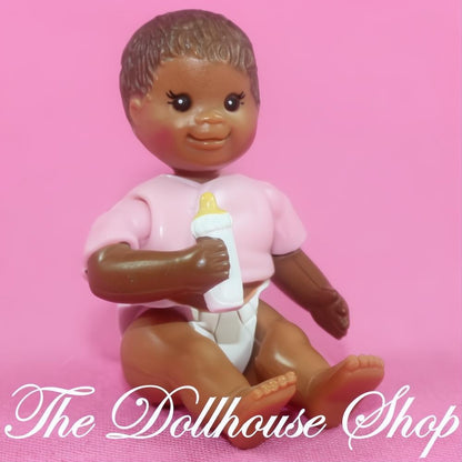 New Fisher Price Loving Family Dollhouse African American Baby Girl Doll people-The Dollhouse Shop