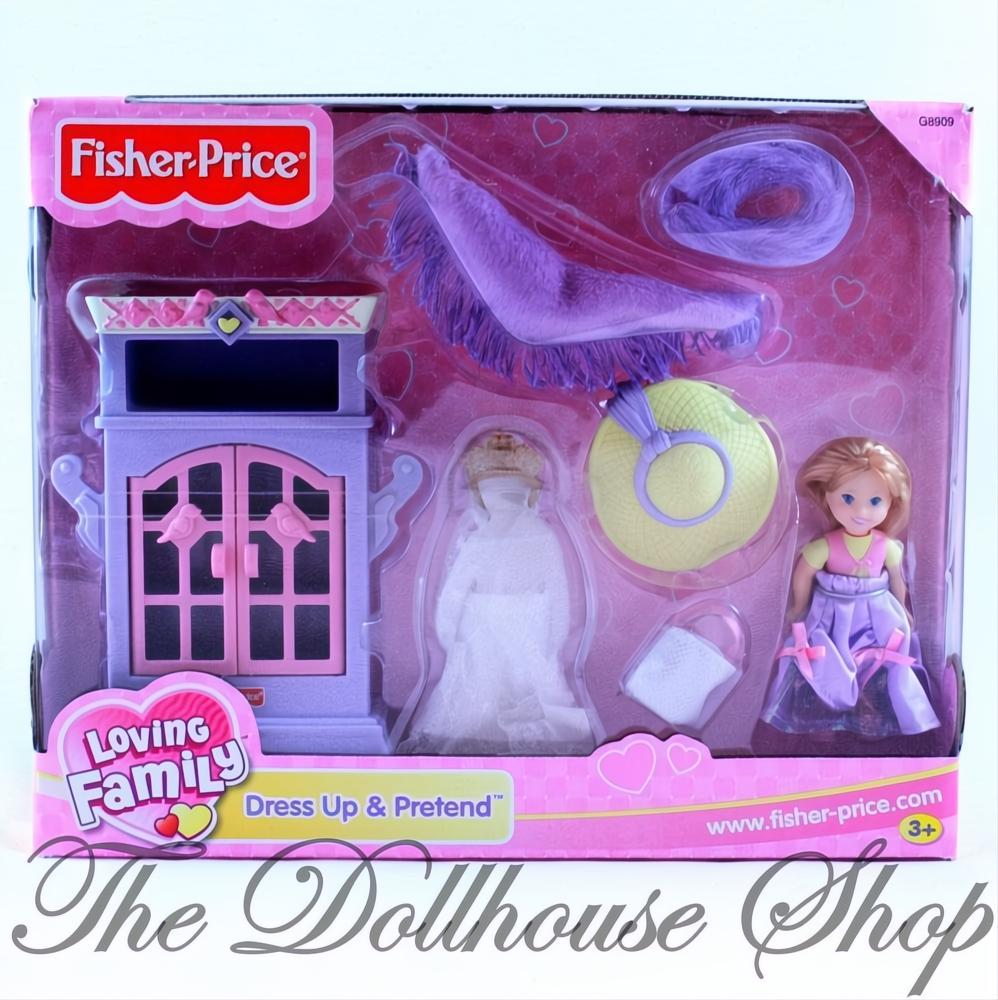 NEW Fisher Price Loving Family Dollhouse Dress Up & Pretend Doll Bedroom-The Dollhouse Shop
