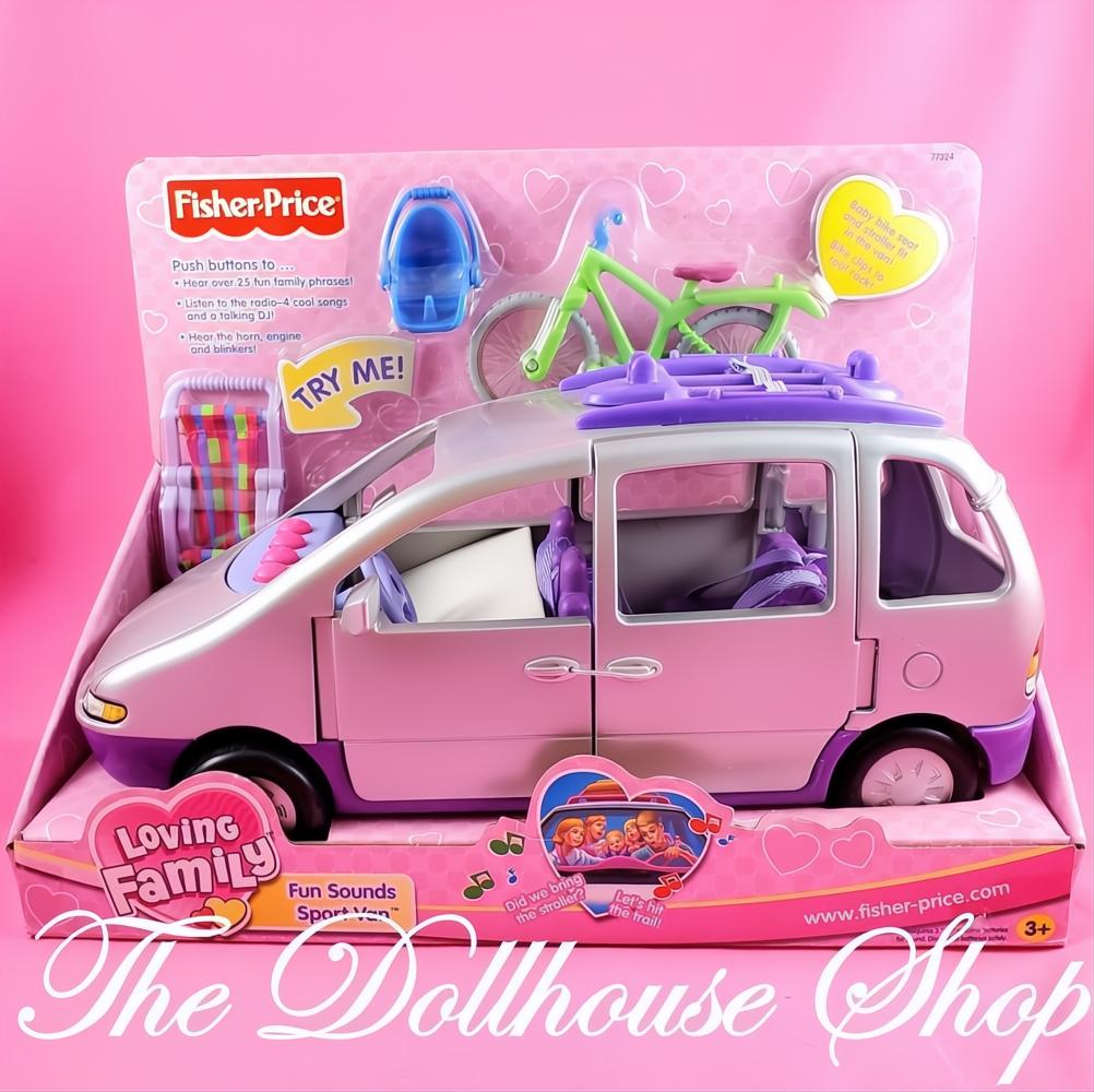 New Fisher Price Loving Family Dollhouse Fun Sounds Sports Van Car Musical-The Dollhouse Shop