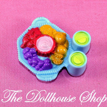 New Fisher Price Loving Family Dollhouse Kitchen Blue Food Drinks Fruit Tray-The Dollhouse Shop