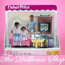 NEW Fisher Price Loving Family Dollhouse Night at the Movies Living Room set-The Dollhouse Shop