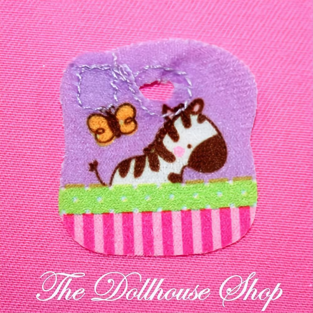 NEW Fisher Price Loving Family Dollhouse Nursery Baby Doll Zebra Feeding Bib-The Dollhouse Shop
