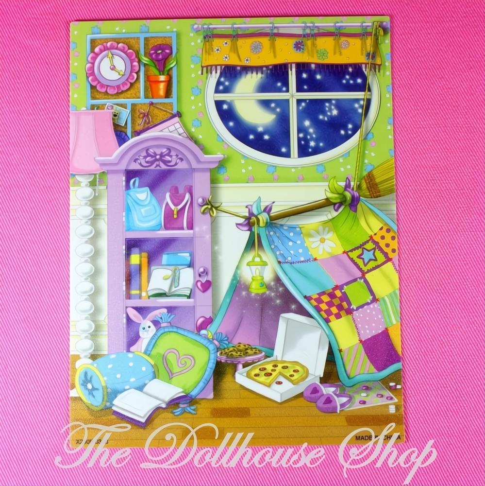 NEW Fisher Price Loving Family Hidden Room Dollhouse Slumber Party Background-The Dollhouse Shop