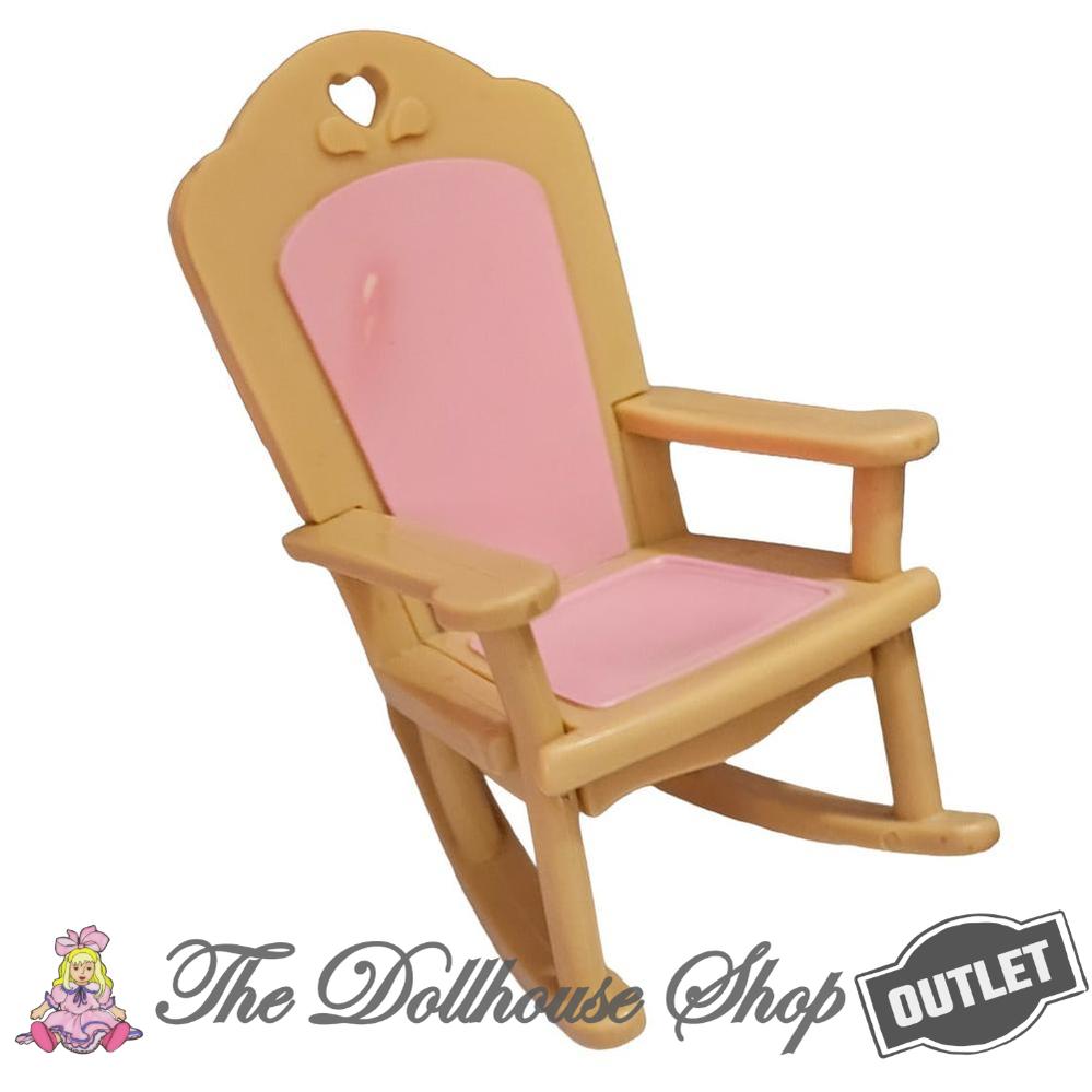 OUTLET Fisher Price Loving Family Dream Dollhouse Brown Pink Rocking Chair-The Dollhouse Shop