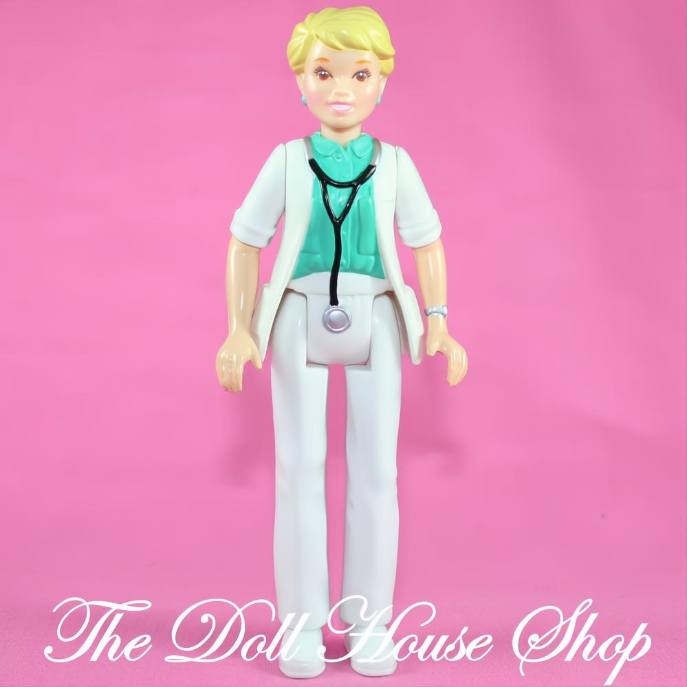 Playskool Dollhouse Blonde Doctor Nurse Mom Mother Doll Medic in White-The Dollhouse Shop