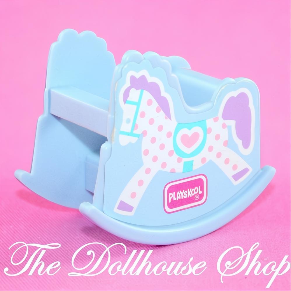 Playskool Dollhouse Nursery Toy Blue Baby Doll Rocking Horse For Fisher Price-The Dollhouse Shop