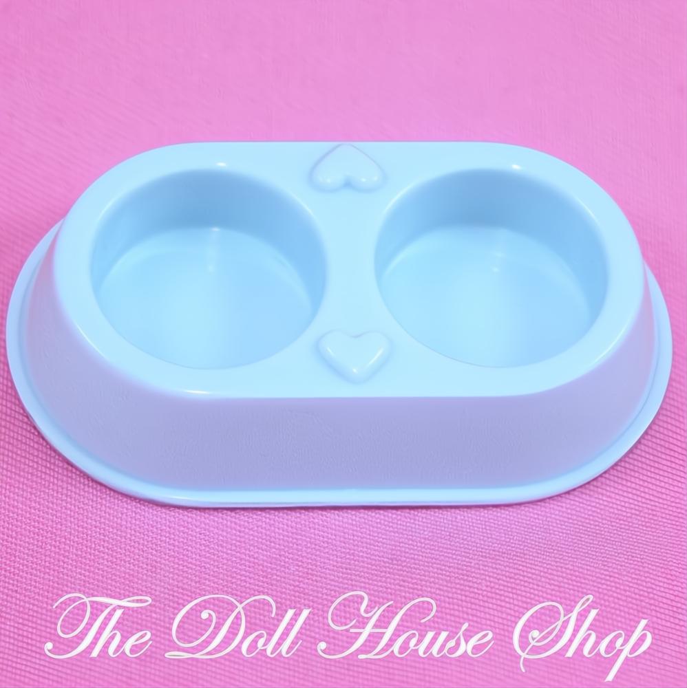Playskool Dollhouse Pet Blue Water Food Bowl Cat Dog Pets-The Dollhouse Shop