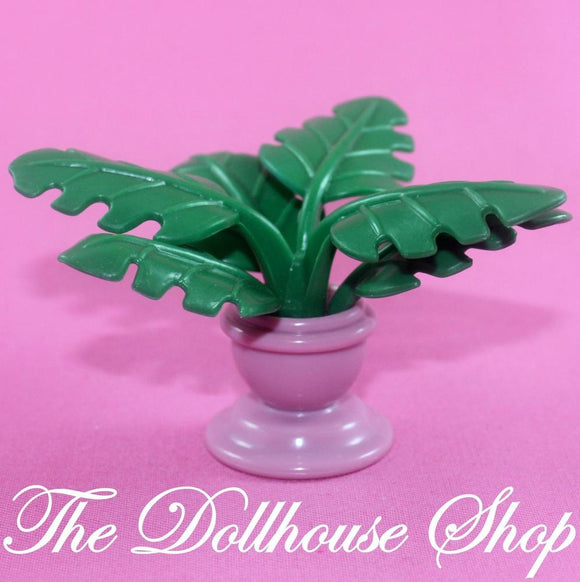 FIsher Price Loving Family Townhouse Dollhouse Potted Plant in Purple Vase-Toys & Hobbies:Preschool Toys & Pretend Play:Fisher-Price:1963-Now:Dollhouses-Fisher-Price-Dollhouse,Dream Dollhouse,Fisher Price,Living Room,Loving Family,Plants and Vases,Special Edition Townhouse,Used-The Dollhouse Shop