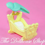Fisher Price Hideaway Hollow Dollhouse Yellow Nursery Crib Cradle Baby Bed-Toys & Hobbies:Preschool Toys & Pretend Play:Fisher-Price:1963-Now:Dollhouses-Fisher-Price-Cribs & Cradles,Dollhouse,Fisher Price,Hideaway Hollow,Used-The Dollhouse Shop