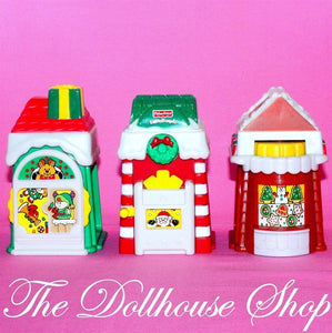 Fisher Price Little People Christmas Holiday Village Toy Shop Post Office Bakery-Toys & Hobbies:Preschool Toys & Pretend Play:Fisher-Price:1963-Now:Little People (1997-Now)-Fisher-Price-Christmas,Dollhouse,Fisher Price,Holidays & Seasonal,Little People,Used-The Dollhouse Shop