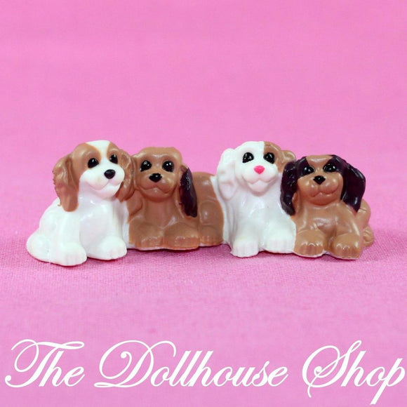 Fisher Price Loving Family Dollhouse 4 Brown Pet Puppy Dog Puppies-Toys & Hobbies:Preschool Toys & Pretend Play:Fisher-Price:1963-Now:Dollhouses-Fisher-Price-Animals & Pets,Brown,Dollhouse,Fisher Price,Loving Family,Used-The Dollhouse Shop