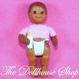 Fisher Price Loving Family Dollhouse African American Baby Girl Doll-Toys & Hobbies:Preschool Toys & Pretend Play:Fisher-Price:1963-Now:Dollhouses-Fisher-Price-African American, Baby, Brown Hair, Dollhouse, Dolls, Fisher Price, Girl Dolls, Loving Family, Twin Time, Twins, Used-The Dollhouse Shop