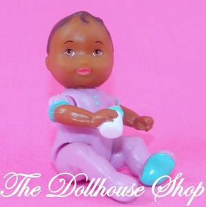 Fisher Price Loving Family Dollhouse African American Baby Girl Doll-Toys & Hobbies:Preschool Toys & Pretend Play:Fisher-Price:1963-Now:Dollhouses-Fisher-Price-African American, Baby, Dollhouse, Dolls, Fisher Price, Girl Dolls, Loving Family, Nursery Room, Used-The Dollhouse Shop