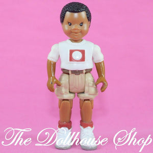 Fisher Price Loving Family Dollhouse African American Boy Brother Sibling doll-Toys & Hobbies:Preschool Toys & Pretend Play:Fisher-Price:1963-Now:Dollhouses-Fisher-Price-African American, Boy Dolls, Dollhouse, Dolls, Fisher Price, Loving Family, Twin Time, Used-The Dollhouse Shop