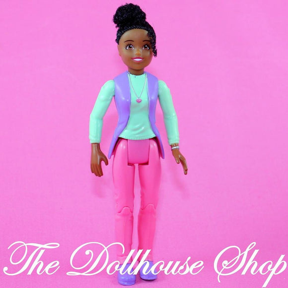 Fisher Price Loving Family Dollhouse African American Mother Mom Doll Pink Pants-Toys & Hobbies:Preschool Toys & Pretend Play:Fisher-Price:1963-Now:Dollhouses-Fisher-Price-African American, Dolls, Fisher Price, Loving Family, Mother, Used-The Dollhouse Shop