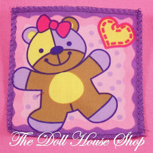 Fisher Price Loving Family Dollhouse Baby Doll Pink Teddy Bear Blanket Nursery-Toys & Hobbies:Preschool Toys & Pretend Play:Fisher-Price:1963-Now:Dollhouses-Fisher-Price-Blankets & Rugs,Dollhouse,Fisher Price,Kids Bedroom,Loving Family,Nursery Room,Used-The Dollhouse Shop