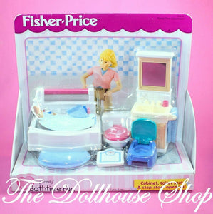 Fisher Price Loving Family Dollhouse Bathroom Bathtime Fun Bath Toilet-Toys & Hobbies:Preschool Toys & Pretend Play:Fisher-Price:1963-Now:Dollhouses-Fisher-Price-Bathroom,Dollhouse,Fisher Price,Loving Family,New,New Boxed Sets-The Dollhouse Shop