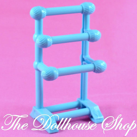 Fisher Price Loving Family Dollhouse Bathroom Blue Towel Rack Stand-Toys & Hobbies:Preschool Toys & Pretend Play:Fisher-Price:1963-Now:Dollhouses-Fisher-Price-Bathroom,Blue,Dollhouse,Fisher Price,Loving Family,Used-The Dollhouse Shop