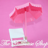Fisher Price Loving Family Dollhouse Beach Pink Umbrella Pool Chair Doll Seat-Toys & Hobbies:Preschool Toys & Pretend Play:Fisher-Price:1963-Now:Dollhouses-Fisher-Price-Beach and Boat Sets, Dollhouse, Dream Dollhouse, Fisher Price, Outdoor Furniture, Swimming Pool Sets, Used-The Dollhouse Shop