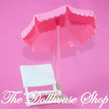 Fisher Price Loving Family Dollhouse Beach Pink Umbrella Pool Chair Doll Seat-Toys & Hobbies:Preschool Toys & Pretend Play:Fisher-Price:1963-Now:Dollhouses-Fisher-Price-Beach and Boat Sets,Dollhouse,Dream Dollhouse,Fisher Price,Outdoor Furniture,Swimming Pool Sets,Used-The Dollhouse Shop