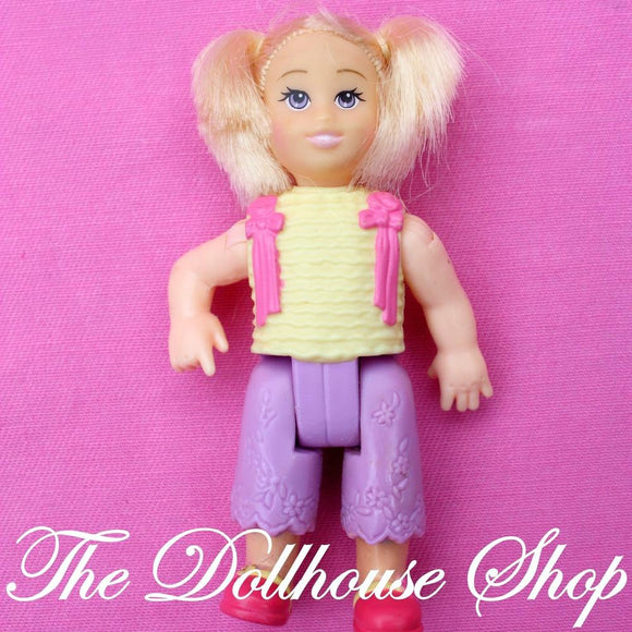 Fisher Price Loving Family Dollhouse Blonde Toddler Girl Doll Yellow Top-Toys & Hobbies:Preschool Toys & Pretend Play:Fisher-Price:1963-Now:Dollhouses-Fisher-Price-Blonde Hair,Dollhouse,Dolls,Fisher Price,Girl Dolls,Grand Mansion,Loving Family,Twin Time,Used-The Dollhouse Shop