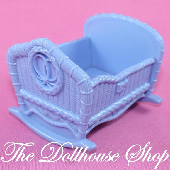 Fisher Price Loving Family Dollhouse Blue Baby Doll Crib Cradle Boy Twin Nursery-Toys & Hobbies:Preschool Toys & Pretend Play:Fisher-Price:1963-Now:Dollhouses-Fisher-Price-Blue, Cribs & Cradles, Dollhouse, Fisher Price, Loving Family, Nursery Room, Twin Time, Twins, Used-The Dollhouse Shop