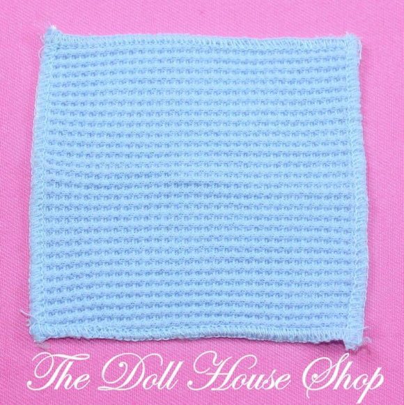 Fisher Price Loving Family Dollhouse Blue Baby Doll Nursery Waffle Blanket-Toys & Hobbies:Preschool Toys & Pretend Play:Fisher-Price:1963-Now:Dollhouses-Fisher-Price-Blankets & Rugs,Dollhouse,Fisher Price,Kids Bedroom,Loving Family,Nursery Room,Used-The Dollhouse Shop